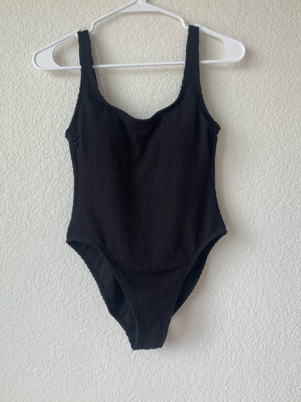 No Boundaries Black Textured One-Piece Swimsuit